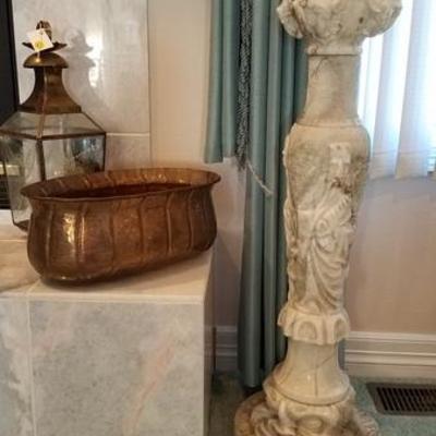 Carved Marble Planter 