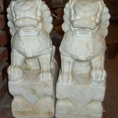 Solid Marble Foo Dogs. Extremely Heavy.