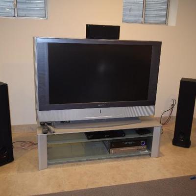 Flat Screen TV, Stand, & Electronics