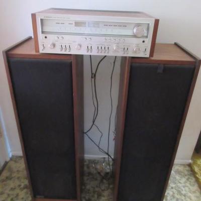 Stereo receiver and tall speakers