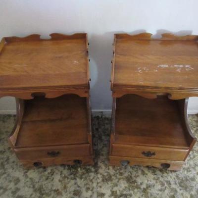 Vintage solid wood unique design matching night stands