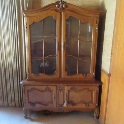 Vintage 'petit' china cabinet and buffet with keys