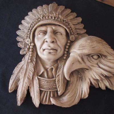 Indian and eagle wall hanging