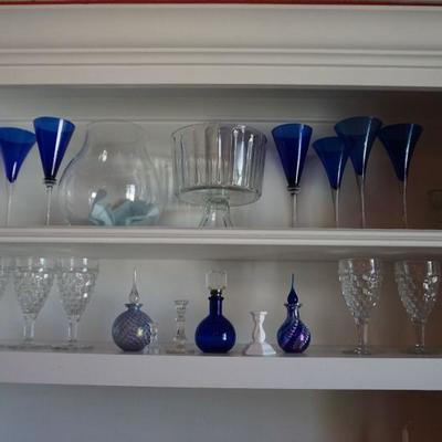 Crystal and Blue Glass
