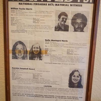 FBI Patty Hearst Wanted Poster 
