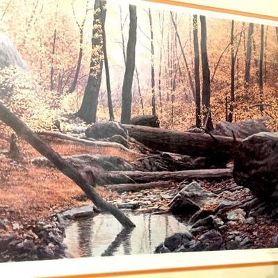 Painting "Autumn Ravine" signed and number limited edition by Peter Keating, 1982
