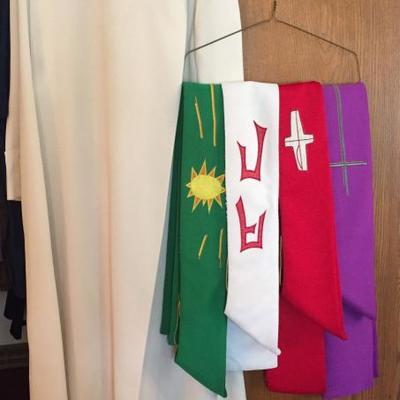Alb/Cassock and Stoles from Lutheran Minister, willing to donate if there is a church or missionary need