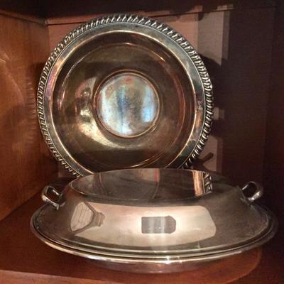 Silver Plate Bowl and Covered Dish