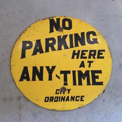 Vintage Metal No Parking Sign
