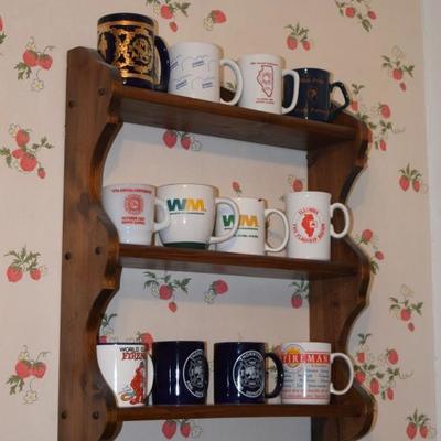 Coffee Mugs & Display Shelf