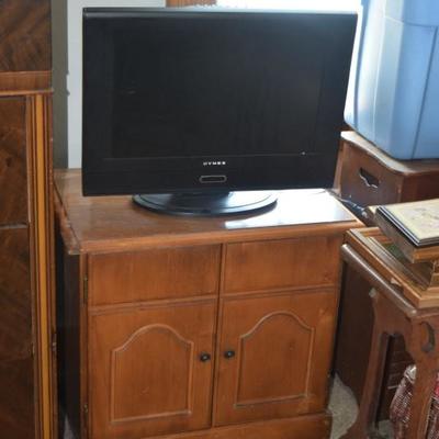Flat Screen TV & Antique Stand