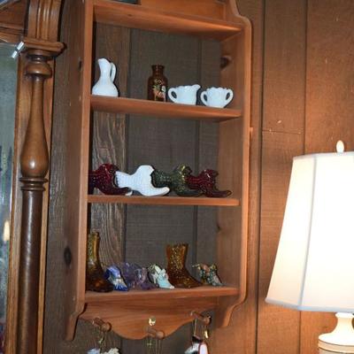 Display Shelf Unit w Mini Boot & Shoe Collectibles