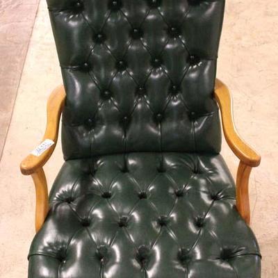  Green Leather Button Tufted Scroll Arm Office Chair

Located Inside â€“ Auction Estimate $100-$300 