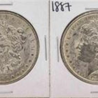 Set of 1886-1887 $1 Morgan Silver Dollar Coins