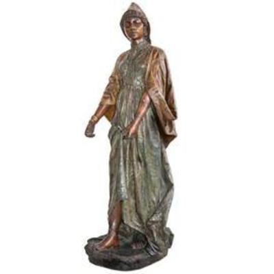 Large wooden statue of a woman