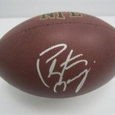 Peyton Manning Denver Broncos signed autographed brown football COA