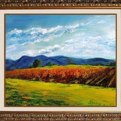 28â€³ x 32â€³ | Sylvia Adler | Country Vineyard | Giclee on Canvas | Hand Embellished | Limited Edition | Numbered  | Signed
This is a...