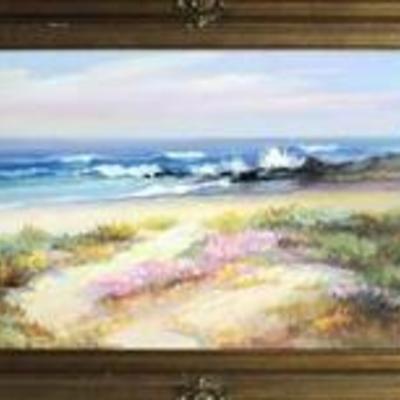 Gigantic impressionistic seascape oil on canvas.