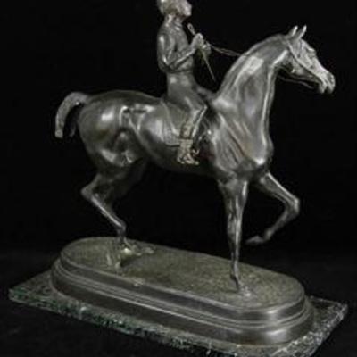 19th Century Signed French Equestrian Bronze Sculpture by important and well listed French Sculptor Charles Valton (1851 – 1918) | Bronze...