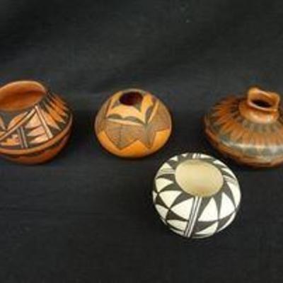 Set of Native American Pottery Vessels