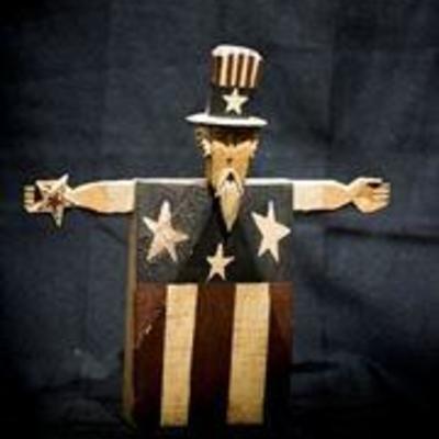 12.5â€³ x 12.5â€³ | Chris Flesher | 20th Century | Folk Art | Wooden | Statue | Uncle Sam | Signed | Dated
This is a 20th Century Chris...