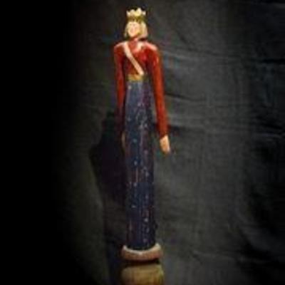 32.5â€³ x 5â€³ | Folk Art | Miss Liberty | Statue | Wooden | Swinging Arms | Signed
A stunning wooden Miss Liberty statue with swinging...