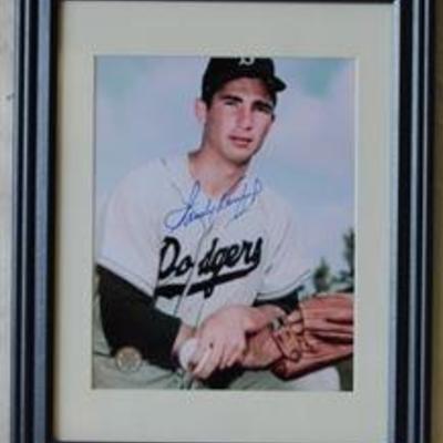 Framed Sandy Koufax Autographed Picture