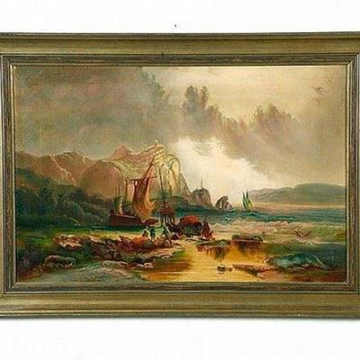 19th Century French Oil Painting Entitled 
