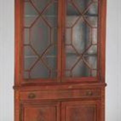 Antique Georgian Style Mahogany Corner Cabinet

