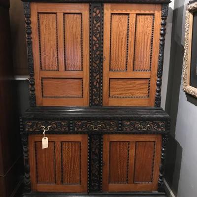 Large antique 19th century curio cabinet