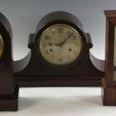 Set of three antique mantle clocks