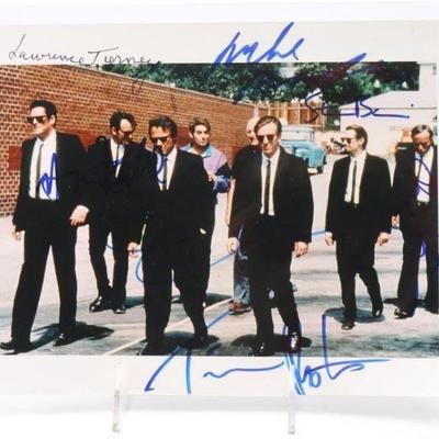 Autographed photo from the 1992 Quentin Tarantino movie Reservoir Dogs, featuring the main cast.