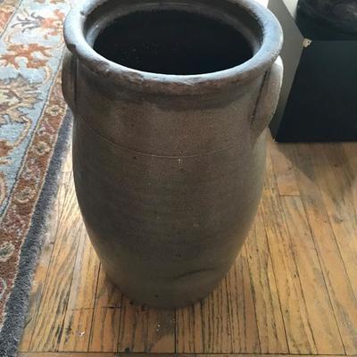 Antique stoneware three gallon churn