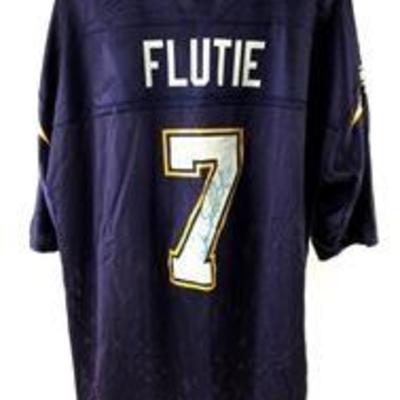 29.5â€³ x 45.5â€³ | Doug Flutie | Football Jersey | Autographed | San Diego Chargers
An autographed Doug Flutie San Diego Chargers...