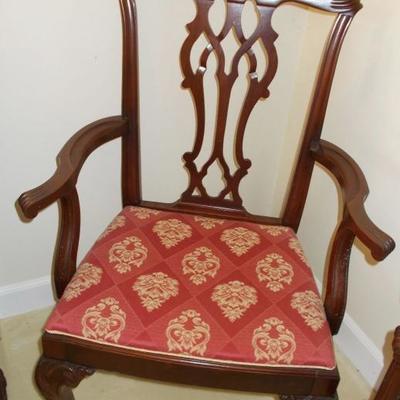 Chippendale style dining table and 6 chairs $1,250