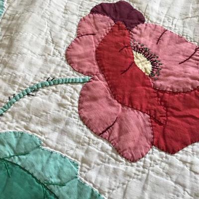 Hand stitched quilt. 88" x 72". $250