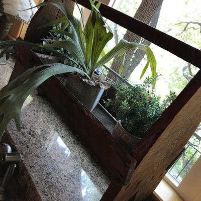 Antique tool box converted into planter. $75