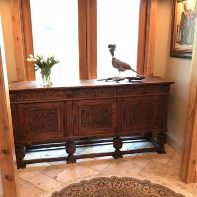 Hand carved Buffet. $500