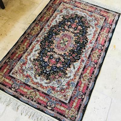 Hand woven SILK PERSIAN area rug. 50" x 50". $425