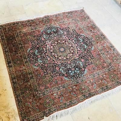 Hand woven SILK PERSIAN area rug. 50" x 50". $500