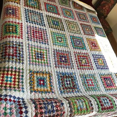 Hand stitched quilt. 75" x 85". $275