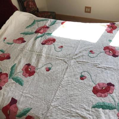 Hand stitched quilt. 88" x 72". $250