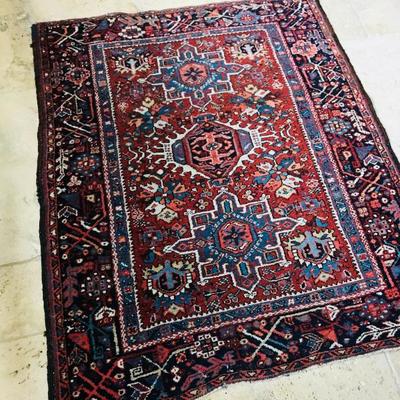 Hand woven WOOL area rug from Iran. 45" x 53". $350.