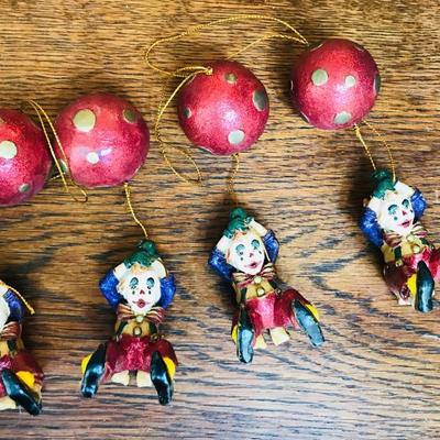Katherine's Collection. Clown hanging from balloon. Retired. Small. $15 each.