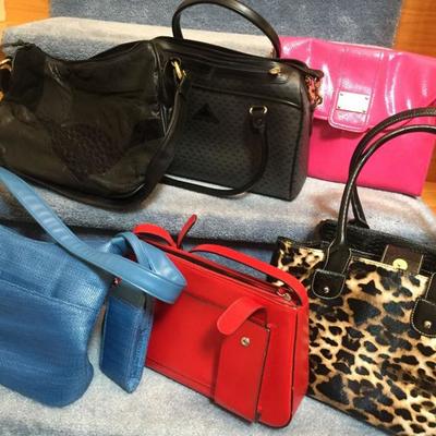 Ladies handbags and purses.