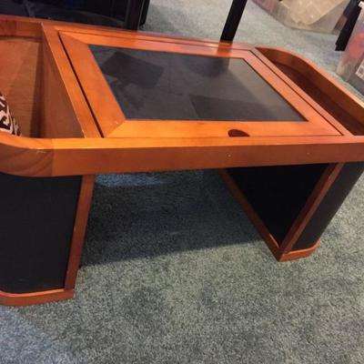Wooden lap desk.