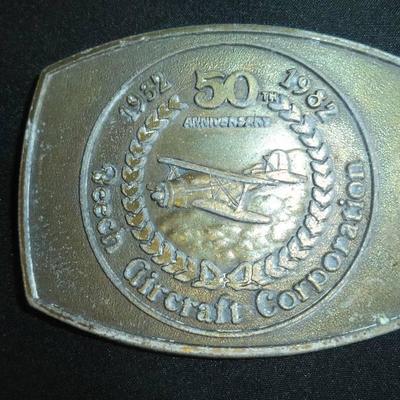 Beech Aircraft 50th anniversary belt buckle