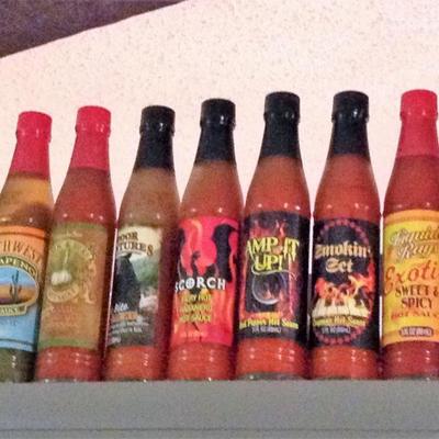 sample of hot sauce bottle collection