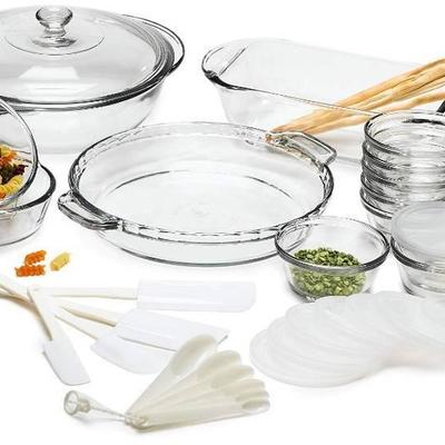 Anchor Hocking Expressions Glass Cookware, 33-Piec ...