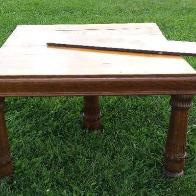 Antique Dining Table with Leaf Ornate and Very Hea ...
